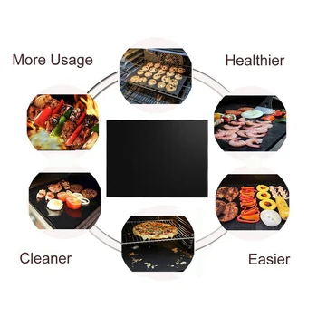 

Non-stick BBQ Grill Barbecue Mat outdoor Baking Reusable Cooking Plate 40 * 30cm For Party Grill Mat Tools Easily Clean
