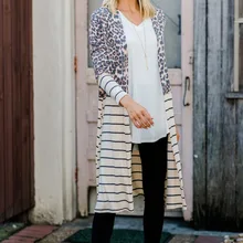 Leopard Stripe Color Loose Coat Leopard Stripe Color Loose Coat
