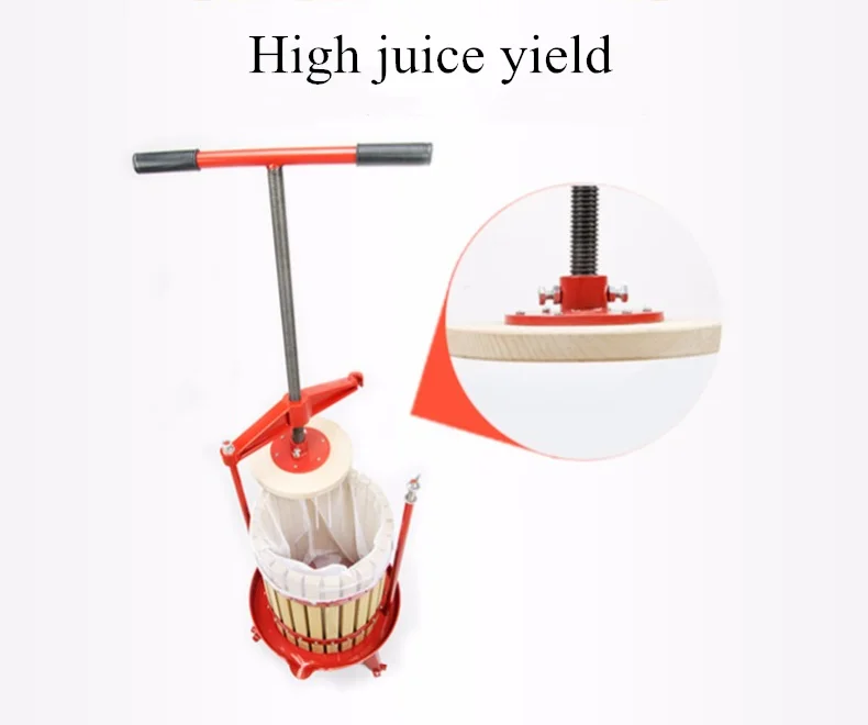 Manual grape juice extractor Lees pressing machine 18L Grape wine press juicer machine fruit Pulping Machine beeswax presser 6