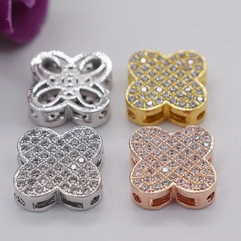 

Charm Four-leaf Clover Copper Micro Inlaid Zircon Bracelet Accessories Cz Accessories Cubic Zirconia Cz Bracelet DIY Accessories