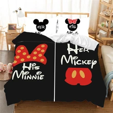 Minnie mickey mouse conjunto de cama único gêmeo rainha king size conjunto crianças capa edredão fronhas consolador conjuntos cama(China)
