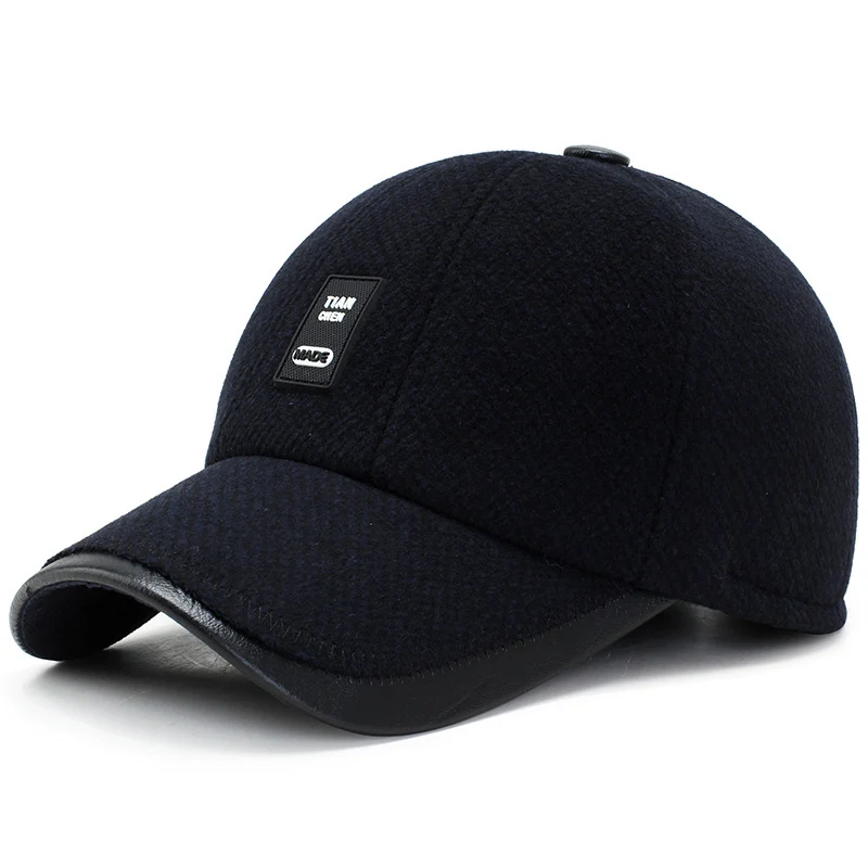 [NORTHWOOD] Gorra Hombre, зимняя мужская бейсболка, уличная теплая утолщенная облегающая Кепка, брендовая бейсболка, шапка для взрослых - Цвет: Тёмно-синий