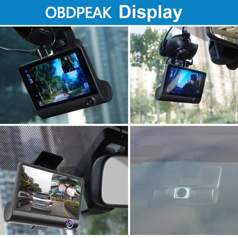 Автомобильный видеорегистратор с 3 камерами и объективом 4 0 дюйма 1080P двойной