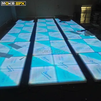 Kopen 6 vierkante meter Kleurrijke LED dance floor dmx Acryl 1m dansen deur tot deur gratis verzending