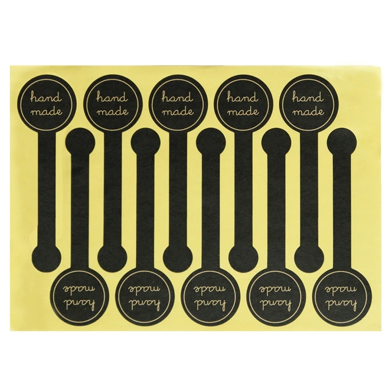 Long Style Handmade Stickers 100pcs Baking Gift Packaging