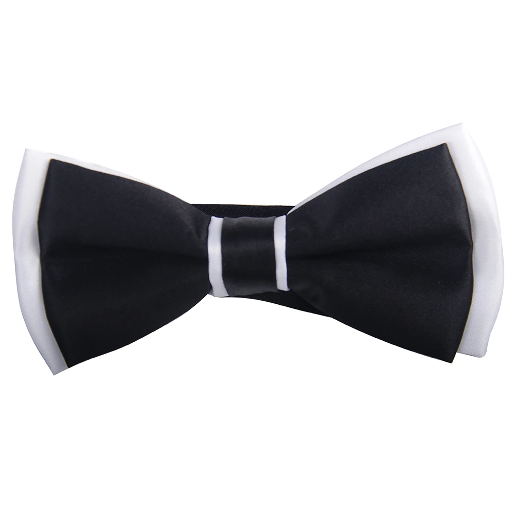 Bow Tie Black & White Contrasting Color Bowtie Mens Bowtie 2016 Fashion Double Layer Bow Ties