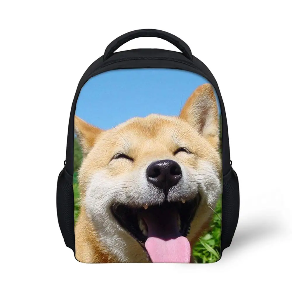 

Shiba Inu Smile Puppy Preschool School Backpacks Travel Book Knapsack For Kid Mochila Cute Dogs Pugs