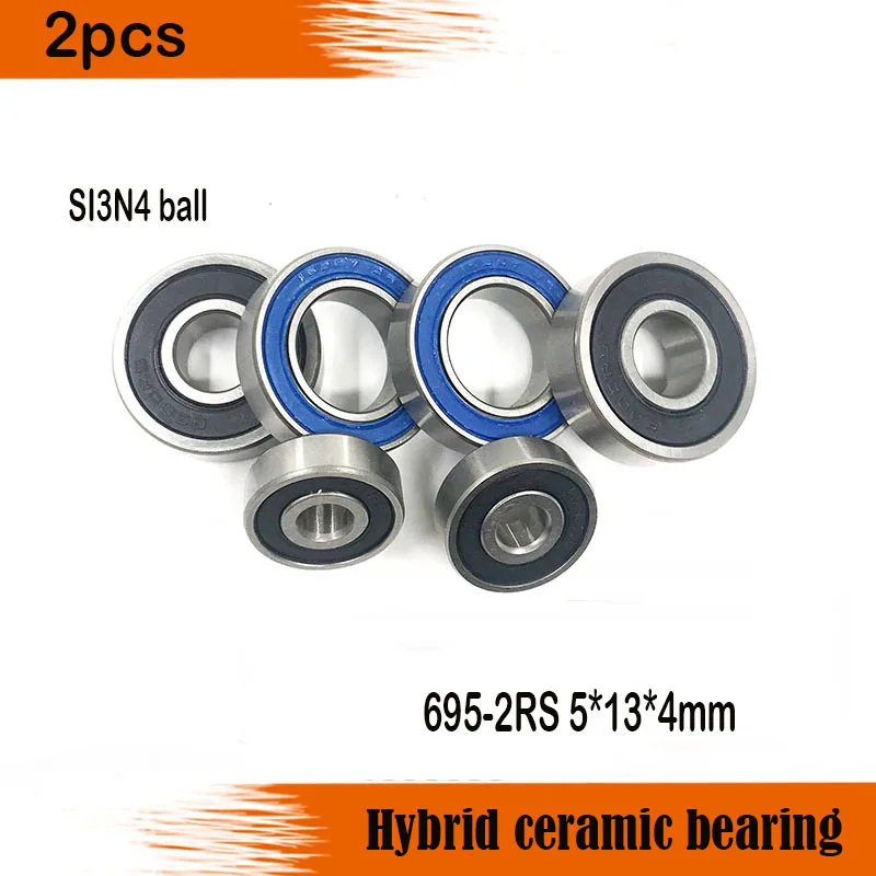 

Free Shipping 2PCS 695-2rs 5x13x4 mm SI3N4 balls 695 Hybrid Ceramic Deep Groove 695 Rs Ball Bearing