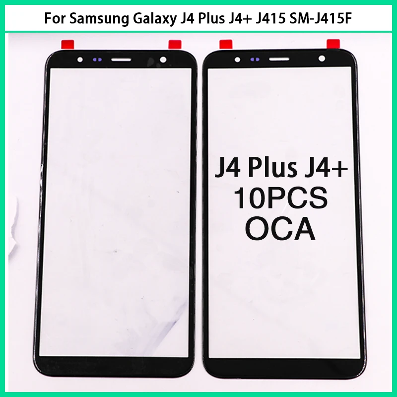 10 шт. для Samsung Galaxy J4 Plus + J415 2018 сенсорный ЖК-экран передняя внешняя стеклянная