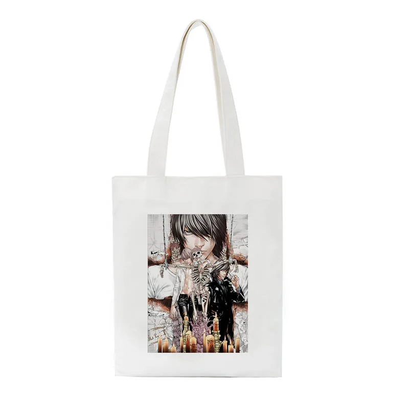 Death Note Canvas Bag Japanese Anime Printed Shopping Bag Fun Casual Cartoon Gothic Female Bag Large Capacity women Shoulder Bag 