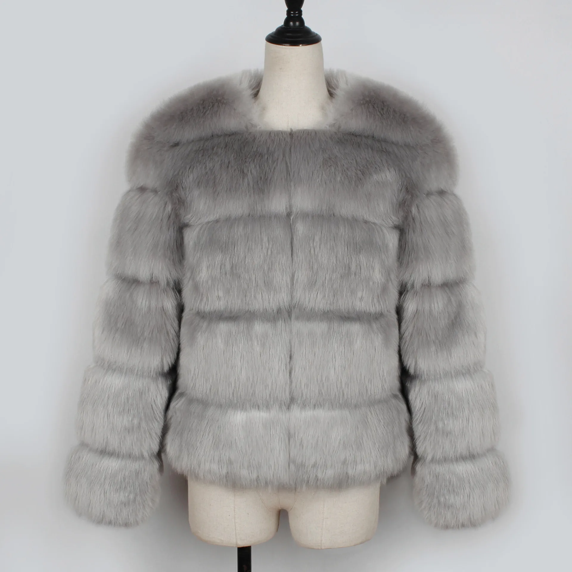 

Luxury Winter Warm Snow Thick Fluffy Faux Fur Coat Jacket Plus Size Pink Grey Black Overcoat High Quality Women Fashion Hair Top