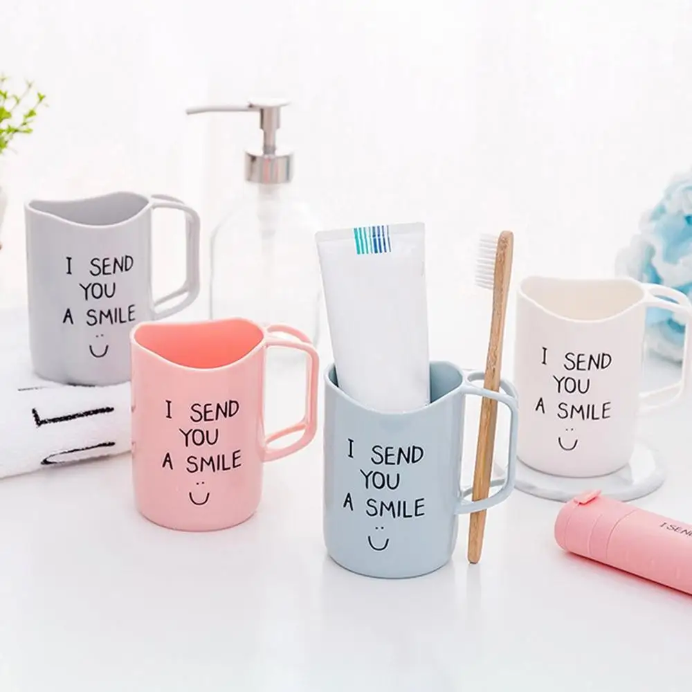 

plastic Mug With Toothbrush Holder creative Tooth-brushing Cup Bathroom Wash Gargle Household Invertable Mouth Cup