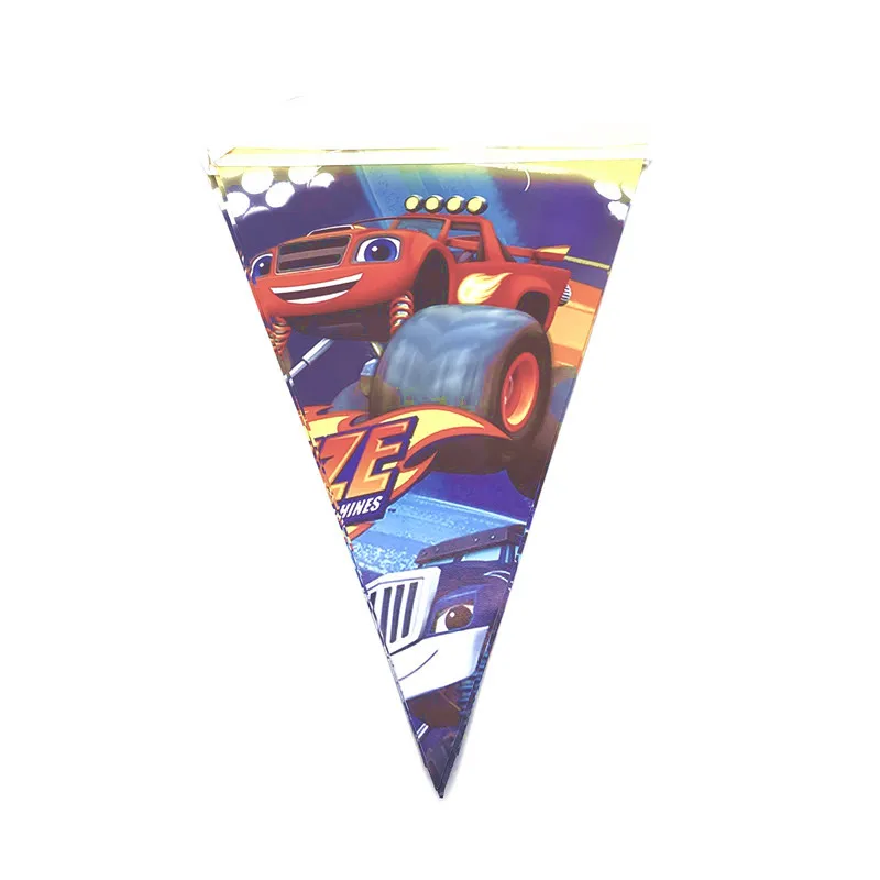 Blaze And The Monster Machines тематическая вечеринка на день рождения украшения бумажный стаканчик, тарелка флаг Подарочный мешок скатерть одноразовая посуда - Цвет: Flags-10Pcs