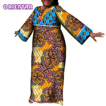 Традиционные африканские платья для женщин длинное осеннее платье макси повседневное Хлопковое платье с принтом женская одежда на заказ Плюс Размер WY118