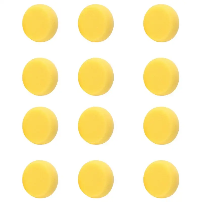 Prasacco Lot De 12 Éponges Rondes Jaunes 7,6 Cm – Éponges Synthétiques Douces Pour Peinture, Poterie, Aquarelle, Art & Loisirs Créatifs