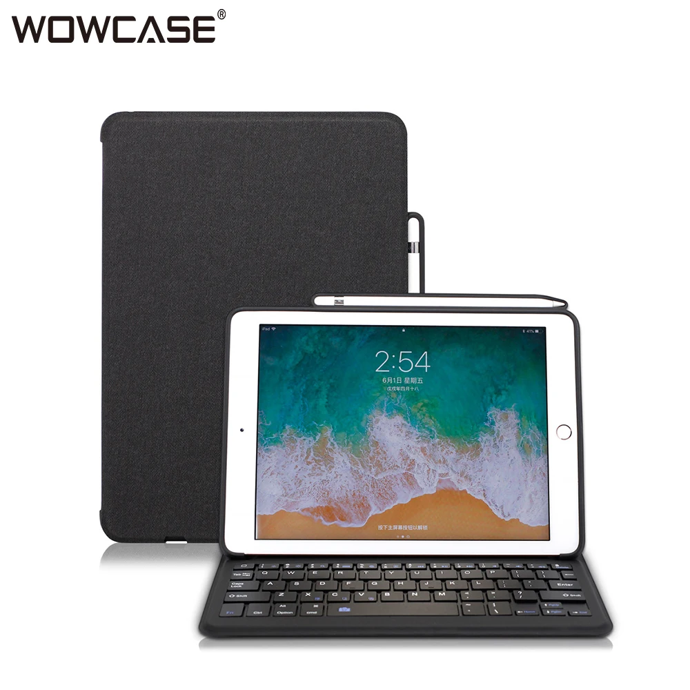 Bluetooth чехол для клавиатуры с держателем карандаша книжка смарт автоматической