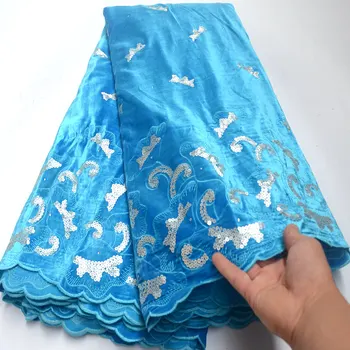 

Sky Blue color African Lace Fabric 2019 High Quality French Velvet Lace Fabric With Sequins Lace Fabric For Wedding Party Wo377