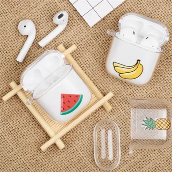 

Fruit Cartoon Transparent PC For Apple Airpods 1/2 Protective Cover Wireless Bluetooth Earphone Case Shockproor Bags Box Cover
