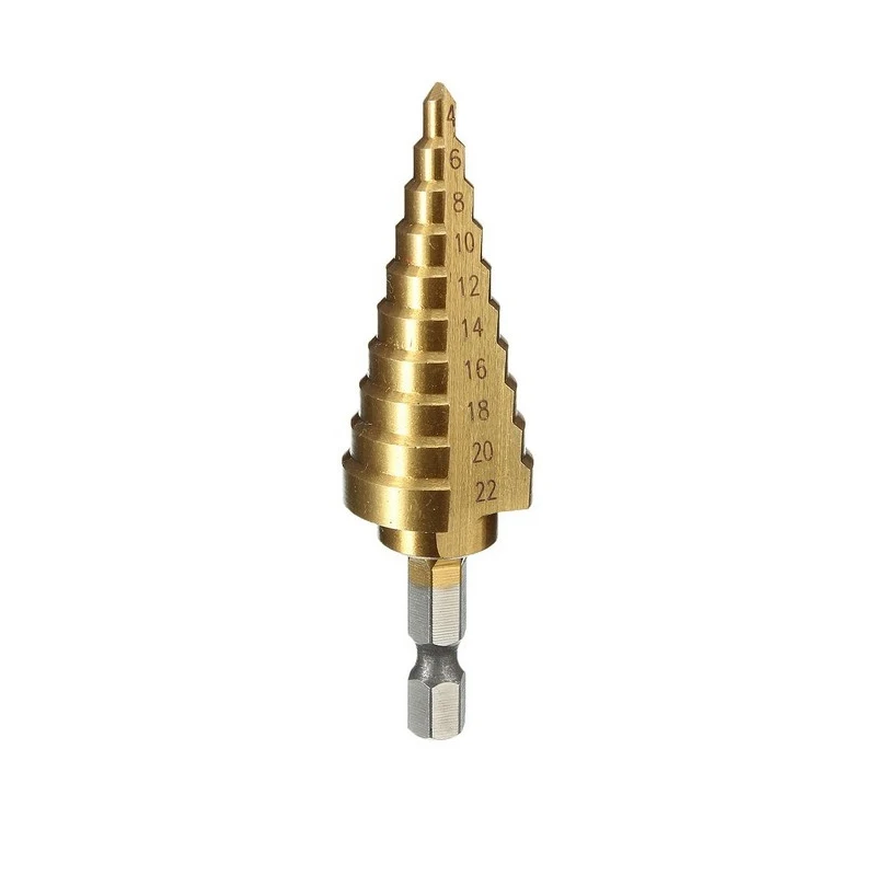 

4-22 mm Drill Bit HSS Titanium Coated Step Drilling Tools for Metal High Speed Steel Wood Hole Cutter Step Cone Drill