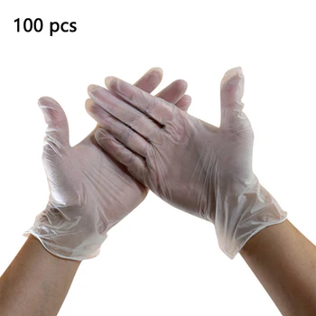 

100PCS High Quality Disposable PVC Gloves Cleaning Tools Kitchen Medicinal Food Butcher Laboratory Protective Working