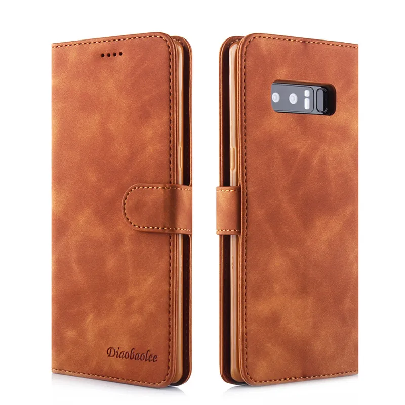 Винтаж кожаный чехол для samsung Galaxy Note 8, 9, 10, чехол-книжка с бумажником для samsung S10E S10 S9 S8 плюс A10 A20 A30 A40 A50 - Цвет: Коричневый