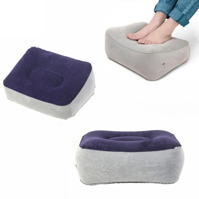 

Footrest Pillow Inflatable Portable Travel Foot Rest Pillow Plain Train Foot Rest Cushion Travel Office Home Leg Up Feet Pad