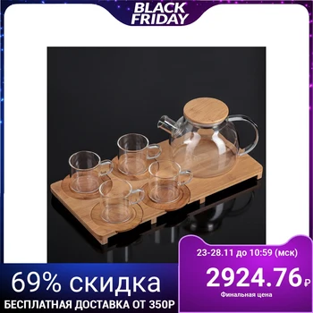 

Tea set "Eco", 9 items: kettle 1.1 l, 4 mugs 120 ml, 4 coasters 9.5 cm