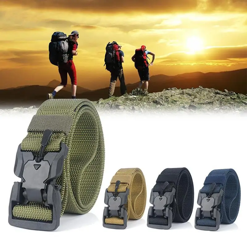 

Nylon Magnetic Buckle Tactical Belt Unique Magnetic Buckle Quick Release Buckle Sports Belt Quick Release Climbing Hunting Gear