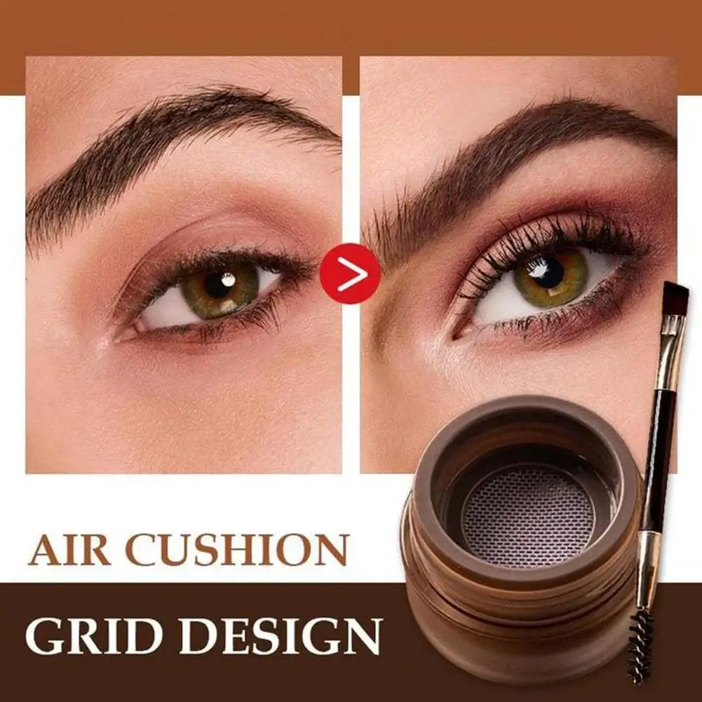 6.2g Eyebrow Cream Waterproof Air Cushion Design with Brush Long Lasting Double Headed Pencil for Women | Красота и здоровье