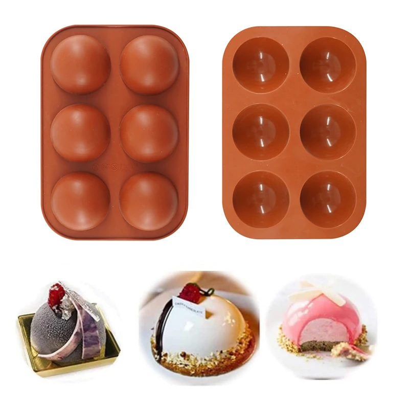 

3D Ball Round Half Sphere Silicone Molds for DIY Baking Pudding Kitchen Accessories Tools Mousse Chocolate Cake Mold cake stand