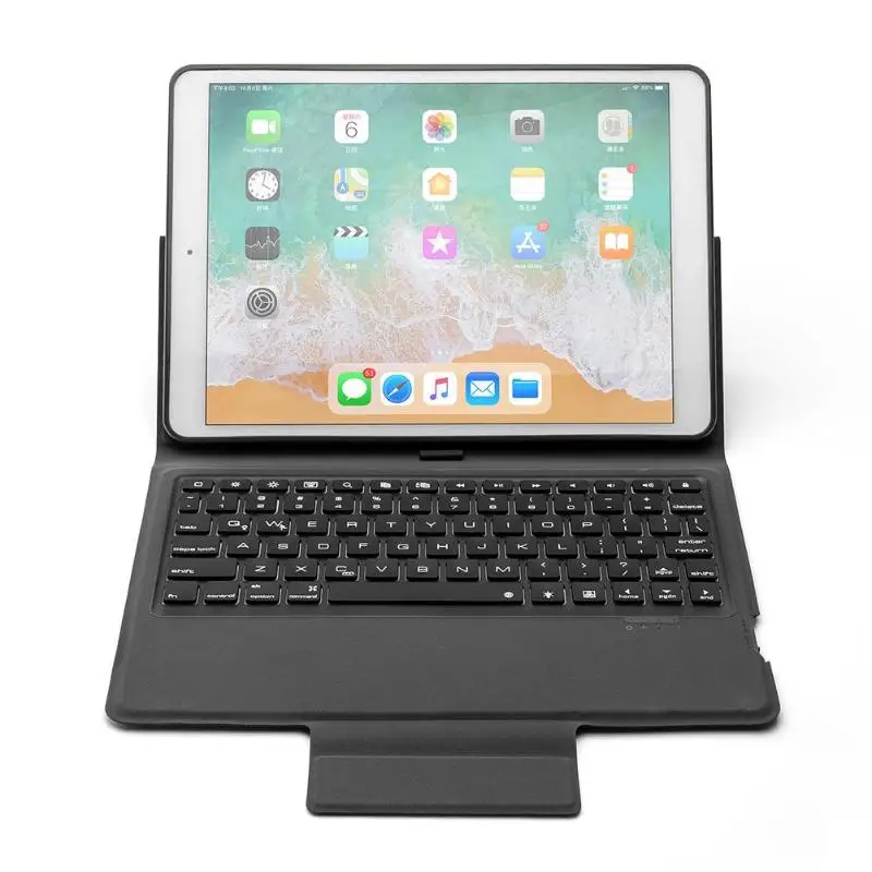 78 Keys Leather Case Bluetooth-compatible Keyboard Flip Cover Wireless Backlight Tablet Keypad for iPad 10.2 inch 2019 | Компьютеры и