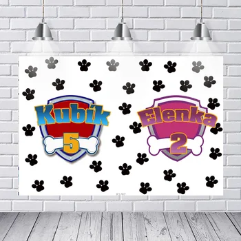 

Custom Dog Paw Photography Backdrops Baby Shower Kids Birthday Party Photo Background Banner Vinyl Photo Booth Props