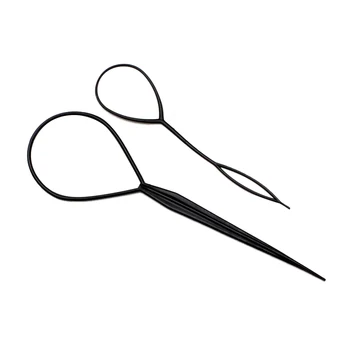 

2 Pcs SET Black Tail Hair Braid Ponytail Maker Styling Tool Hair Accessory Straighten Hair Tool
