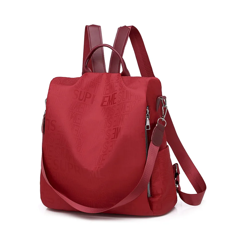 Toposhine Оксфорд женские рюкзаки новые женские сумки на плечо с буквенным принтом Дамский рюкзак для девочек школьная сумка Популярные зеленые сумки - Цвет: Red