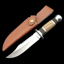 Mengoing открытый охотничий выживания деревянная ручка ножа тактические армейские ножи с фиксированным лезвием кожа/нейлоновая оболочка