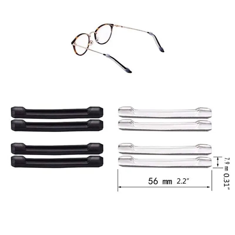 

16 Pairs Silicone Anti-slip Round Eyeglass Retainers Nose Pads Ear Hooks Glasses