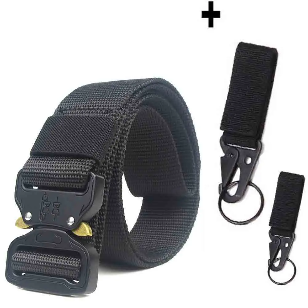 sty1bk 2keychain Поясная поддержка поясной ремень тактический армейский военный боевой сбивающийся аварийный пояс для выживания Пояс для охоты - Цвет: sty1bk 2keychain