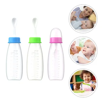 

3pcs Portable Useful Creative Durable Squeeze Feeder Rice Paste Bottle Training Bottle Feeding Bottle