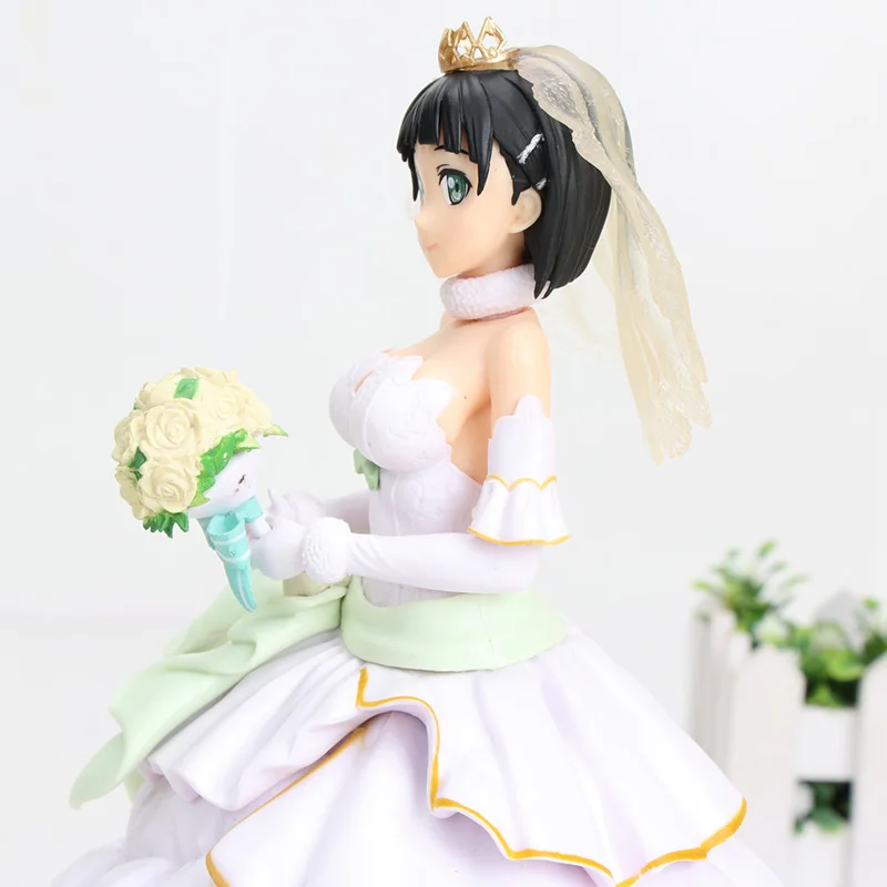 Аниме EXQ Sword Art онлайн фигурка SAO Yuuki Asuna Свадебная лапша стоппер фигурка ПВХ EXQ Figura Brinquedos 21 см свадебные подарки