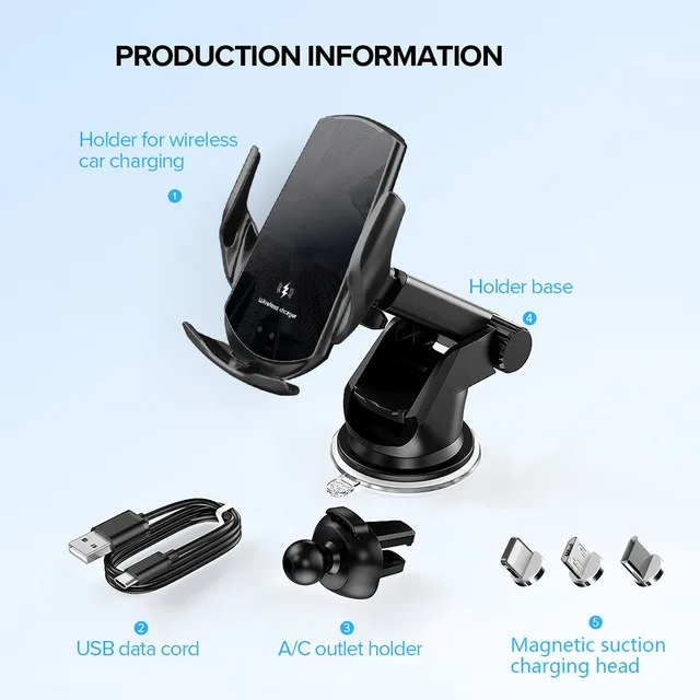 wireless car charger Automatic Clamping 15W Qi Car Wireless Charger for iPhone 13 12 11 XS XR X 8 Samsung S20 S21 Magnetic USB Charging Phone Holder apple magsafe duo charger Wireless Chargers