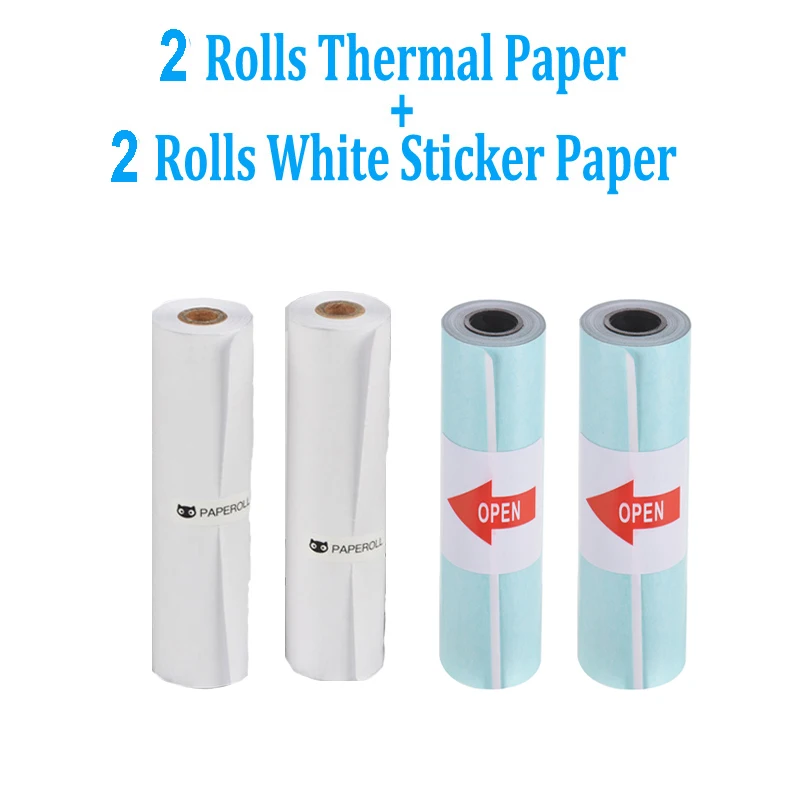 4 Roll Papers Paperang 112 мм Мини Карманный фотопринтер портативный термальный Bluetooth принтер для мобильного телефона Android iOS - Цвет: 4 Roll Papers