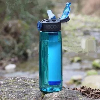 

Outdoor 650ml Water Filter Cup Purifier Cleaner Bottle Sport Survival Drinking Tool Kit