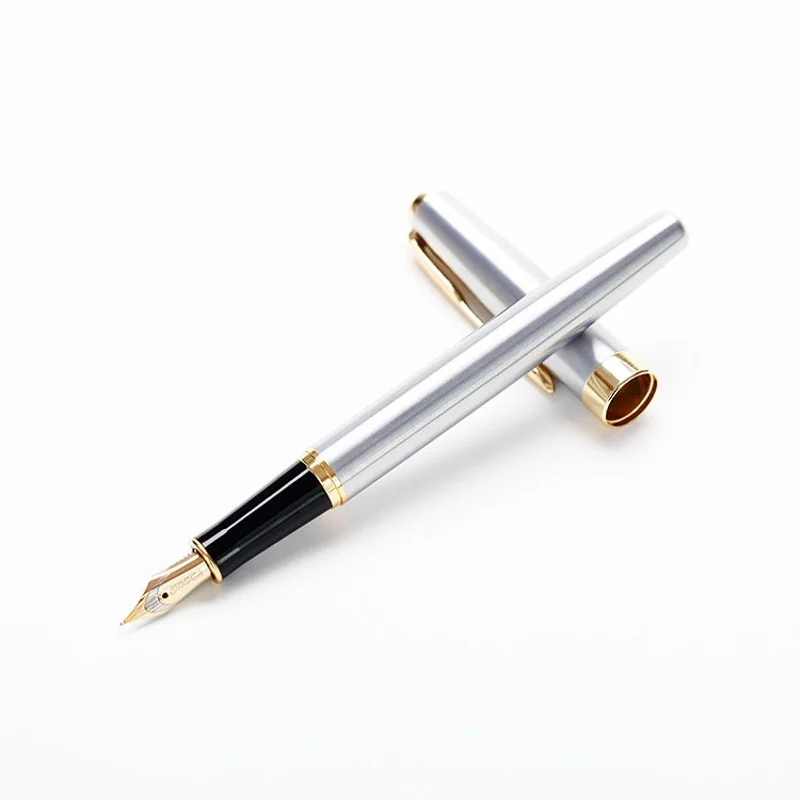 BAOER 388 Red Marbled Fountain Pen Gold Trim Medium Nib Gift Luxury UK SOLD! 