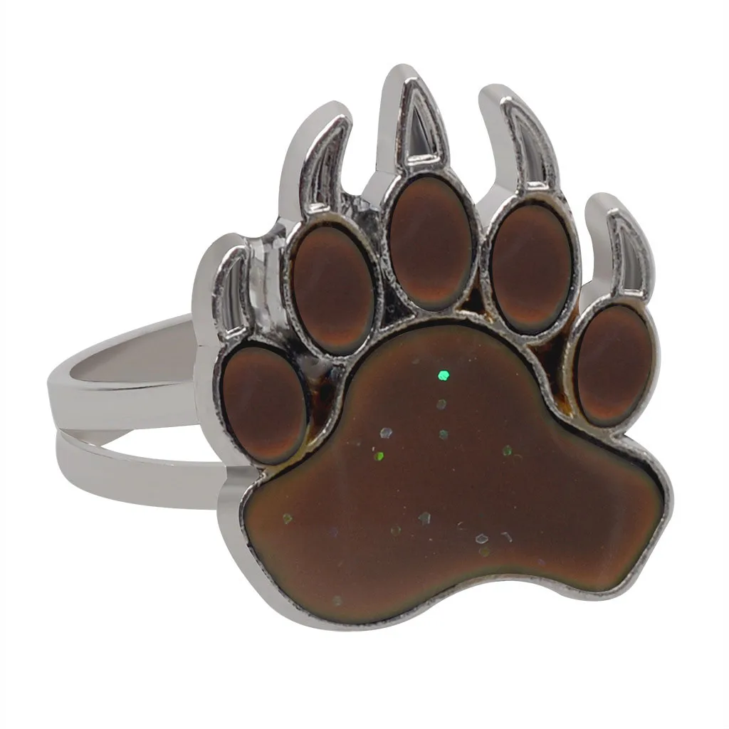 1 шт в виде медвежьей лапы Цвет изменить настроение кольца Температура чувства эмоции кольца обручальные Для женщин