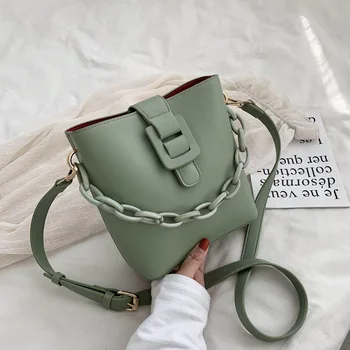 

2020 Spring and Summer New Macron Color One-Shoulder Bucket Bag All-match Messenger Bag Large Capacity Foreign Style