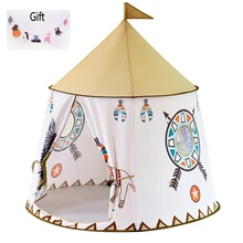 Детские палатки для двора с милым рисунком льва, портативные детские палатки для игр, 116*123 см, игровой домик, большая комната, Висячие флаги, подарок, детская палатка