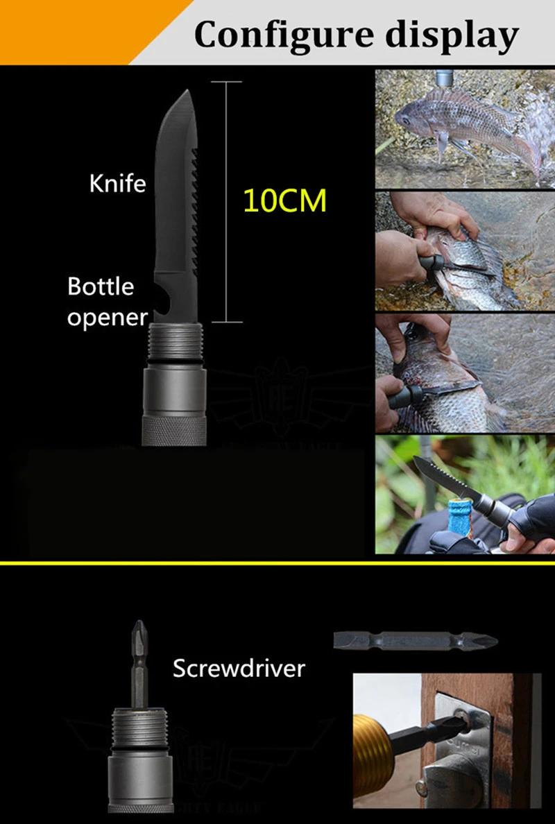 Outdoor Defense Tactical Stick Alpenstock Hiking Tool Camping Equipment Multifunctional Folding Tools Army Stock (16)