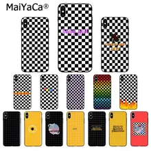 MaiYaCa черно-белая шахматная доска ТПУ Мягкий силиконовый чехол для телефона iPhone 6S 6plus 7 7plus 8 8Plus X Xs MAX 5 5S XR