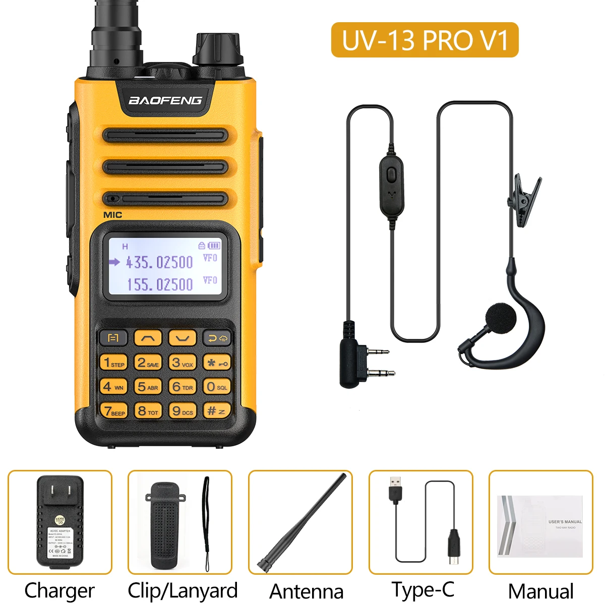 2022 Baofeng UV-13 PRO Walkie Talkie 10W 8800mAh Type-C USB Dual Band Transceiver Ham Radio UV-10R 13PRO Amateur CB Radio UV-5R walkie talkie 10 km Walkie Talkie