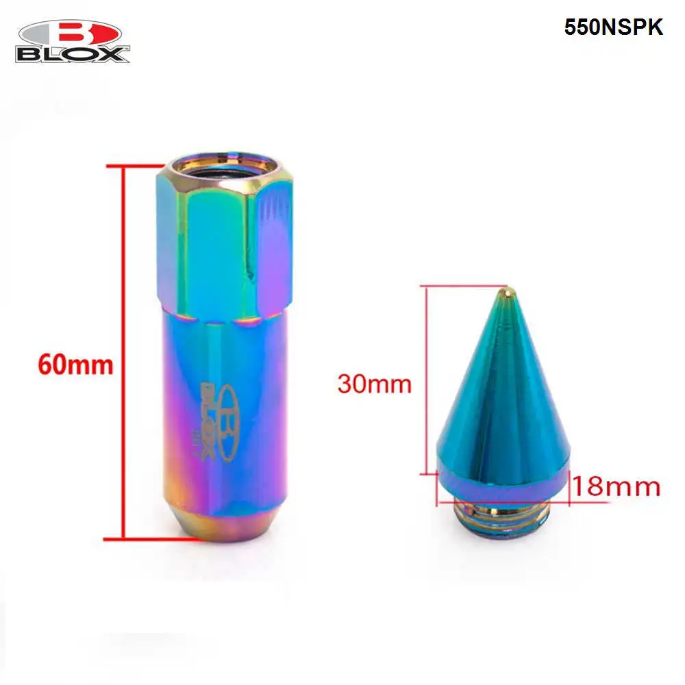 Wheel Nut Caps Wheel Nut Covers Bolt Nut Covers 20Pcs 12X1.5 Or 12X1.25 Spiked Aluminium 60MM Extended Tuner Wheels Rims Lug Nuts Racing Jdm